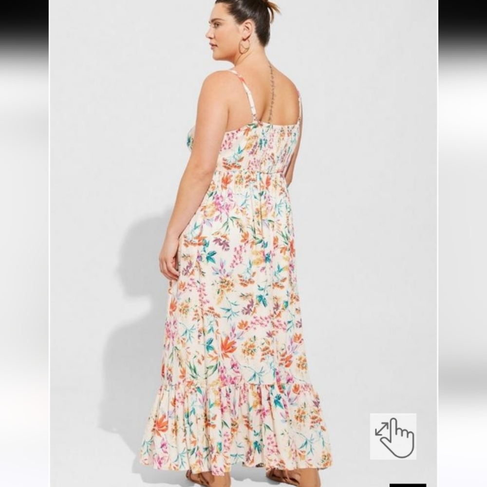Torrid Maxi washable gauze lace inset dress